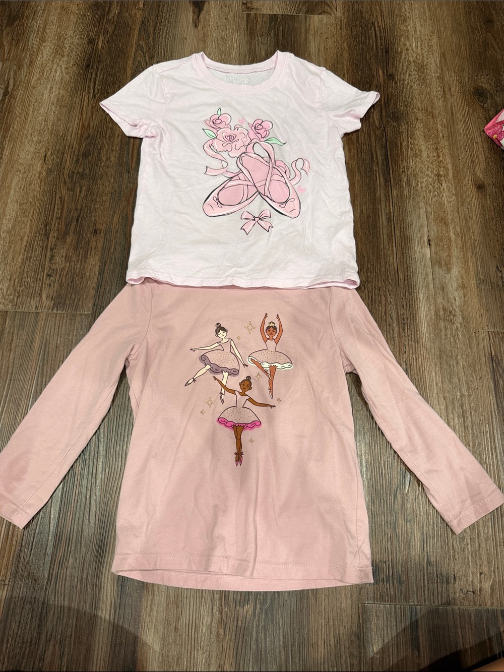 Girls Pink Ballerina Costume Tops - Ballet Graphic Tee Set